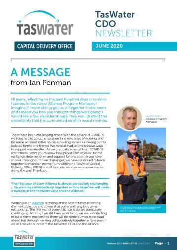 TasWater CDO June 2020 Newsletter