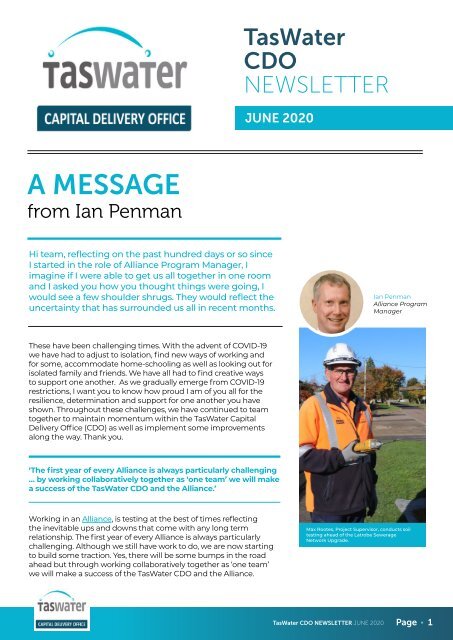 TasWater CDO June 2020 Newsletter