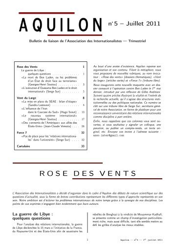 ROSE DES VENTS - Association des Internationalistes