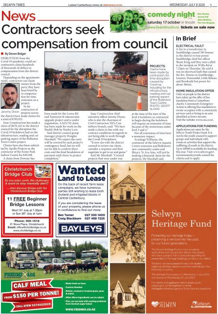 Selwyn Times: July 08, 2020