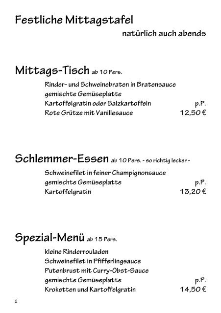 Zum Drucken: Preisliste als PDF - Partyservice Rose-Deifuß