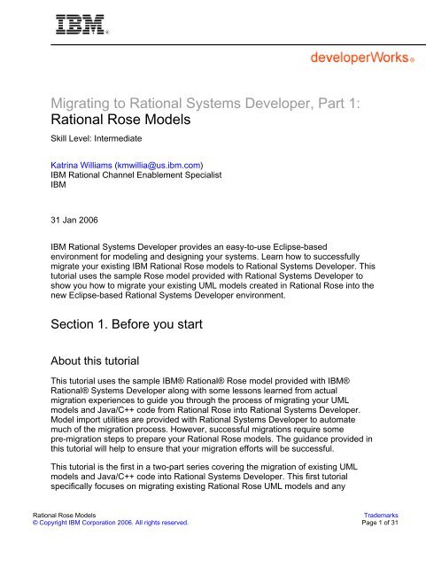 Rational Rose Models - IBM