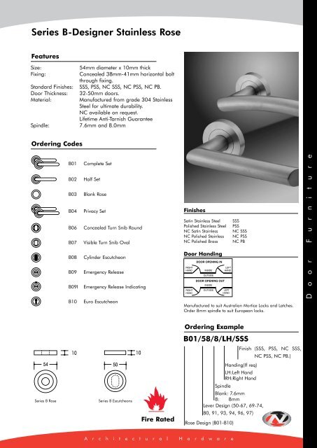 Series B-Designer Stainless Rose - Nova Hardware