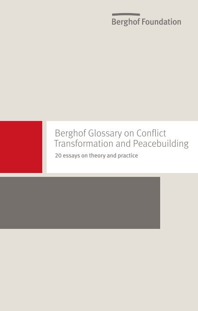 Berghof Glossary on Conflict Transformation
