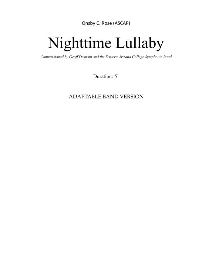 Nighttime Lullaby (Flex Version) | Murphy Music Press, LLC