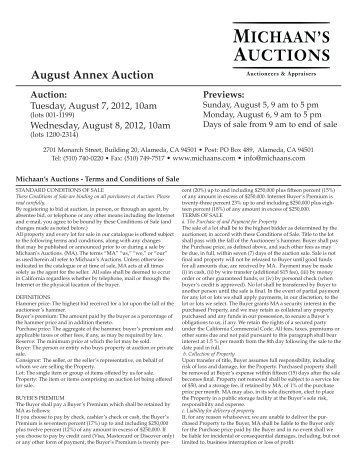 August Annex Auction - Michaan's Auctions