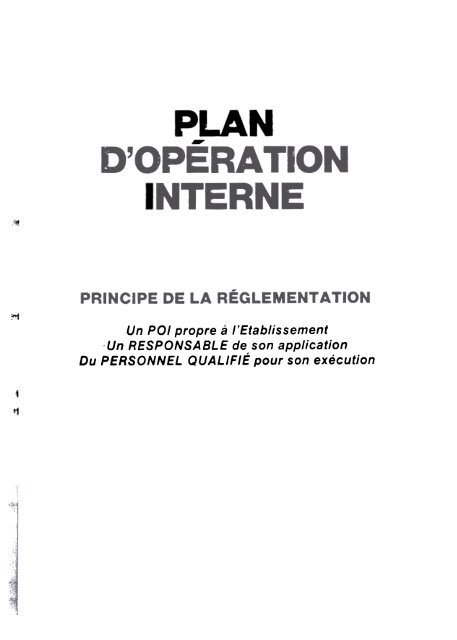 principe de la réglementation sur les POI - Risques Majeurs et ...