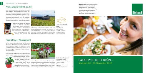 Flyer zur eat&STYLE - Bioland Baden-Württemberg