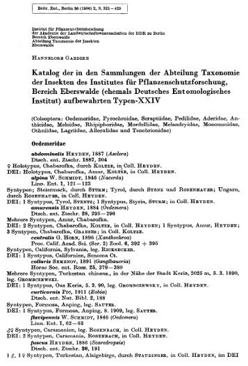 Gaedike, H. 1986: Katalog der in den Sammlungen - Senckenberg ...