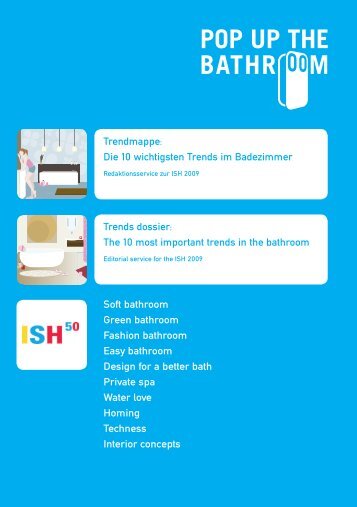 Die 10 wichtigsten Trends im Badezimmer - Trendbuch Pop up the bathroom | Ausgabe 01/2009 ISH 2009