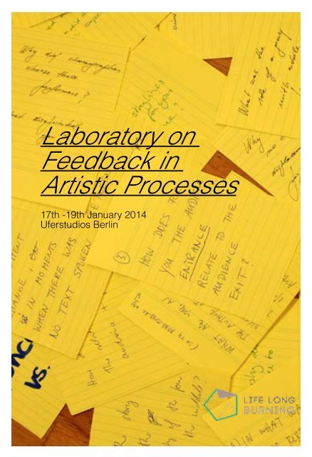Laboratory on Feedback in Artistic Processes 1