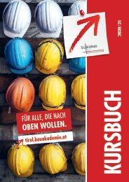 Bauakademie Tirol Kursprogramm 2020-21