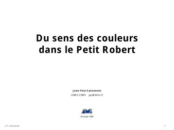 Du sens des couleurs dans le Petit Robert - limsi