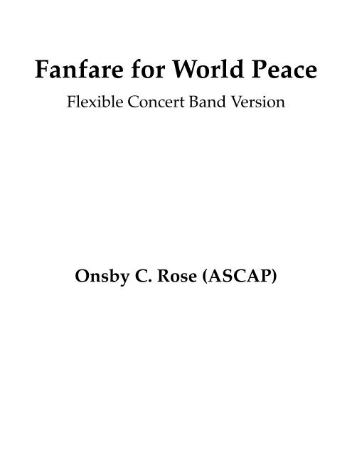 Fanfare for World Peace(Flex Band)-Score