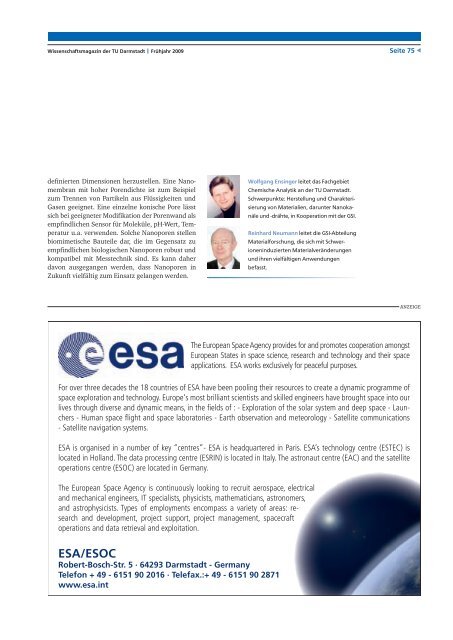 forschen 1/2009 - Forschungscluster «Nuclear and Radiation Science