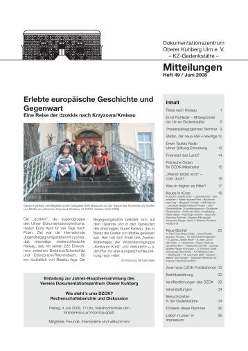 Mitteilungen / Heft 49 / Juni 2008 - Dokumentationszentrum Oberer ...