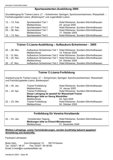 Das Handbuch 2005