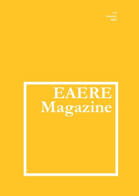EAERE Magazine - N.9 Summer 2020