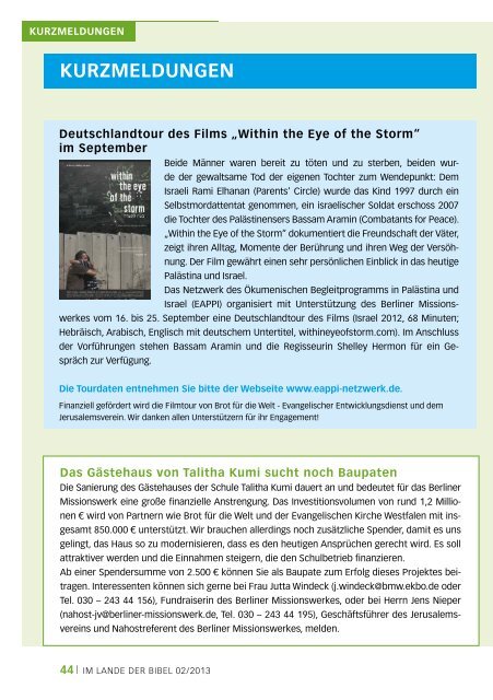 Im Lande der Bibel 2/2013