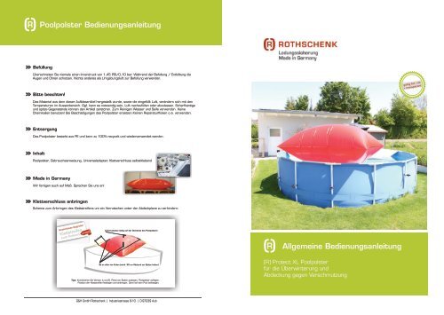 [R] Protect XL Poolpolster/Poolkissen Bedienungsanleitung Rothschenk