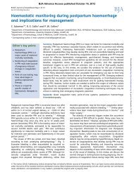 Haemostatic monitoring during postpartum haemorrhage and ... - BJA