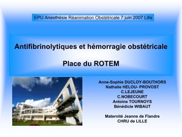 Utilisation du Rotem en obstétrique - JLAR