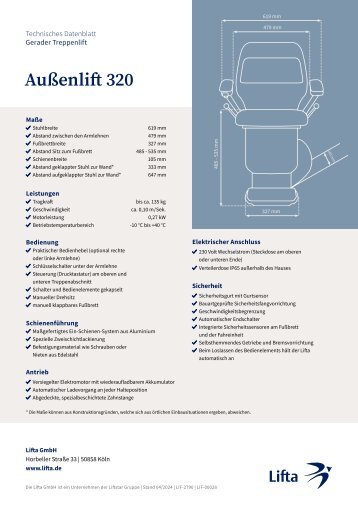 Datenblatt Außenlift 320