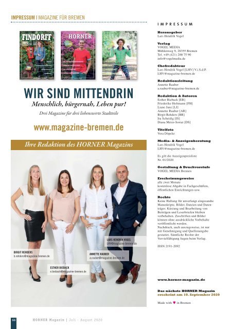 HORNER Magazin | Juli-August 2020