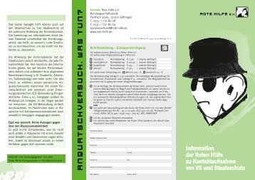 Infloflyer: Anquatschversuch - Was tun? - Rote Hilfe e.V.