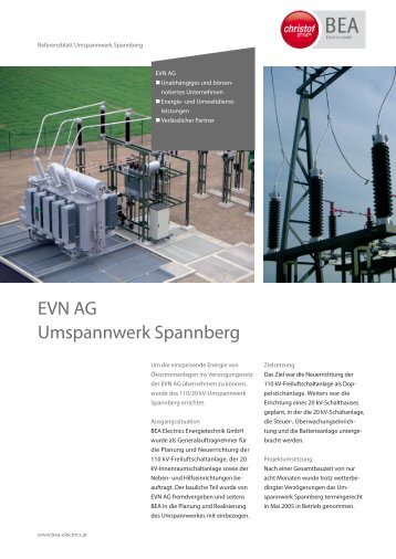 Referenzblatt Umspannwerk Spannberg - Christof Group