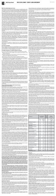 RBC Royal Bank Credit Card Agreement