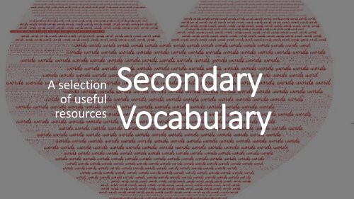 Secondary - Vocabulary Magazine