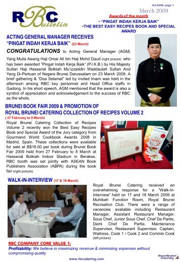 BRUNEI BOOK FAIR 2009 & PROMOTION OF ROYAL BRUNEI ...