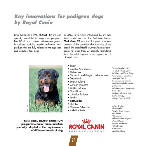 Specific breed brochure - Breed Nutrition