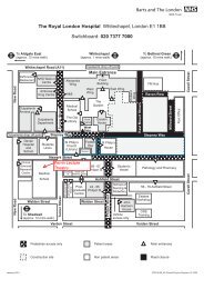 Getting to The Royal London - Barts and the London NHS Trust