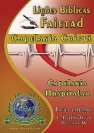LIÇÕES BÍBLICAS  FAIETAD - CAPELANIA HOSPITALAR