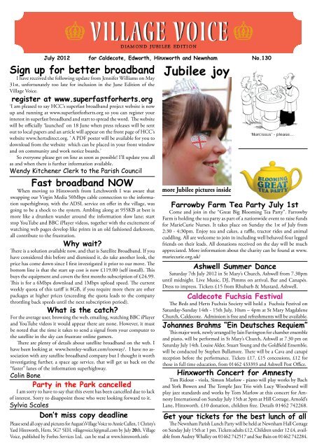 Jubilee joy - Hinxworth and Edworth Village Website