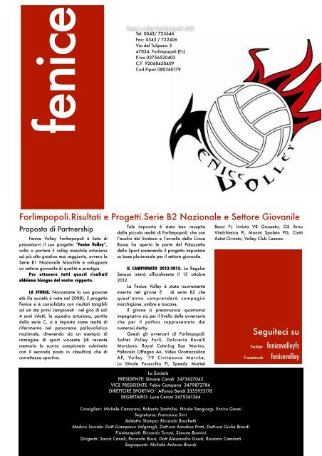 Scarica la versione integrale della Brochure - Fenice Volley