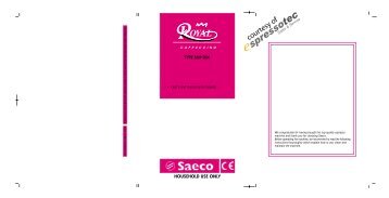 Saeco Royal Coffee Bar User Manual - Espressotec