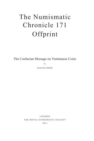 The Numismatic Chronicle 171 Offprint - Royal Numismatic Society