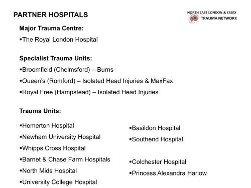 North East London & Essex Trauma Network - London Trauma Office