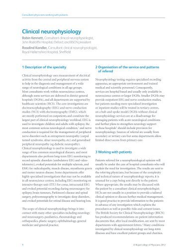 clinical neurophysiology - Royal College of Physicians