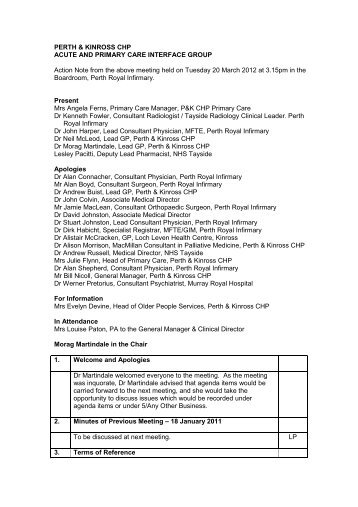 item 4.1 Perth & Kinross Acute & Primary