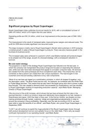 Press release annual report - Royal Copenhagen