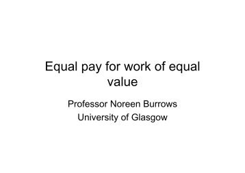 Equal pay for work of equal value