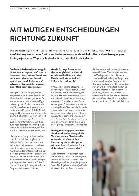 Wirtschaftsspiegel 2018: Schwerpunkt Mut