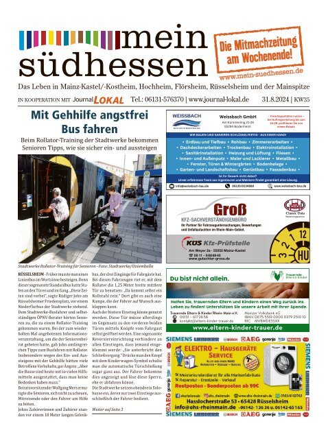 Journal LOKAL (mein südhessen) für Mainz-Kastel, Mainz-Kostheim und Main-Taunus