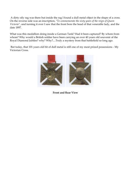 This is the story of Charles Freer & his WW2 " Victorian Cross ".