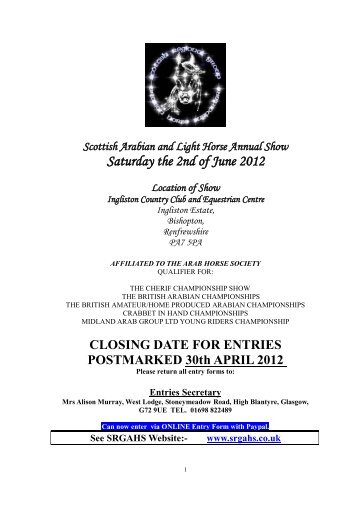 April 2012 - Arab Horse Society Scottish Regional Group