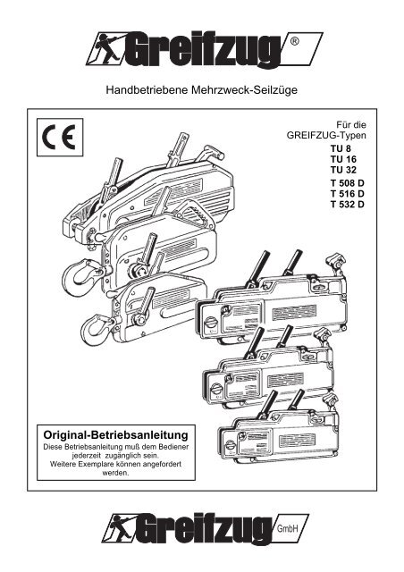 Original-Betriebsanleitung Handbetriebene Mehrzweck-Seilzüge ...